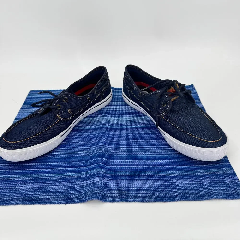 Levi's Boat Shoes Mens‎ 9.5 EUR 43 Coastal Nautical Blue Lace Up GREAT CONDITION